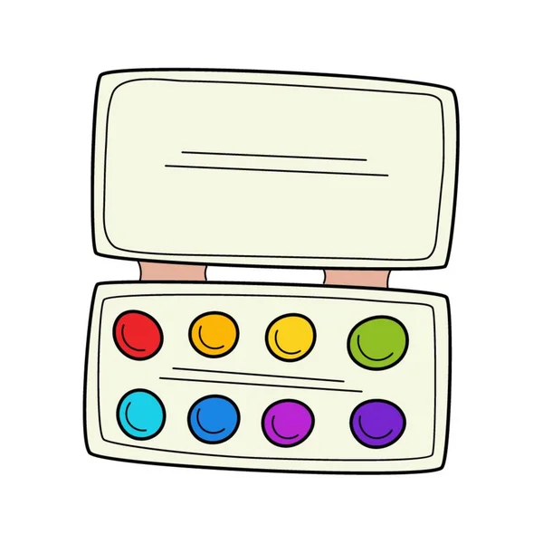 Conjunto Tintas Aquarela Estilo Doodle Ilustração Vetorial Colorida Desenhada Mão — Vetor de Stock