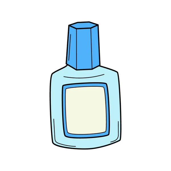 Flaska Med Lock Korrektionsvätska Doodle Skissera Stil Handritade Färgglada Vektor — Stock vektor