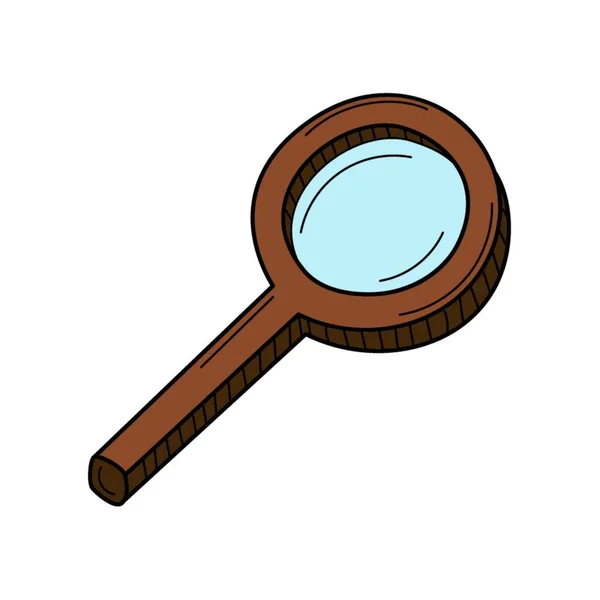 Een Vergrootglas Met Een Handvat Het Symbool Van Zoeken Onderzoek — Stockvector
