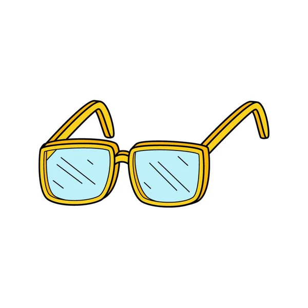 Optische Brille Rein Doodle Handgezeichnete Bunte Vektorillustration Die Gestaltungselemente Sind — Stockvektor