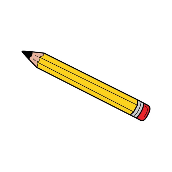 Jednoduchá Tužka Gumou Školní Předmět Kancelářské Potřeby Doodle Ručně Kreslená — Stockový vektor