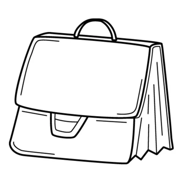 Koffer Zakendiplomaat Zakentas Doodle Handgetekende Zwart Wit Vector Illustratie Design — Stockvector