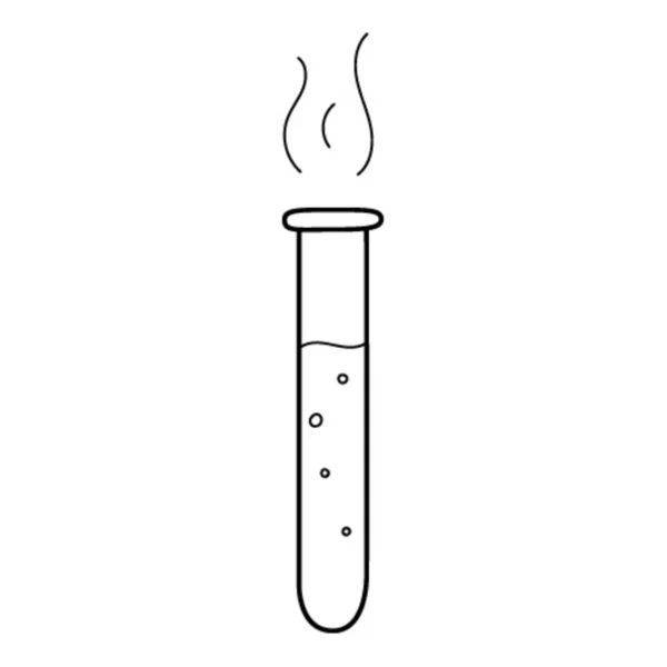 Long Narrow Tube Liquid Chemical Equipment Doodle Outline Style Hand — Vetor de Stock