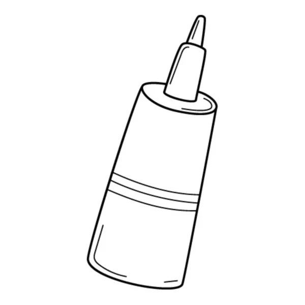 Eine Flasche Bürokleber Doodle Stil Handgezeichnete Schwarz Weiße Vektorillustration Die — Stockvektor