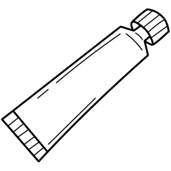 Трубка Акриловой Гуашью Краской Художественный Инструмент Каракули Ручная Черно Белая — стоковый вектор