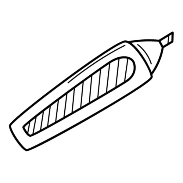 Marker Filzstift Textmarker Schule Künstler Bürobedarf Doodle Handgezeichnete Schwarz Weiß — Stockvektor