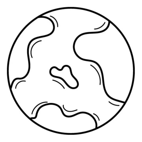 Abstract Globe Planet Earth Doodle Hand Drawn Black White Vector — Vector de stock