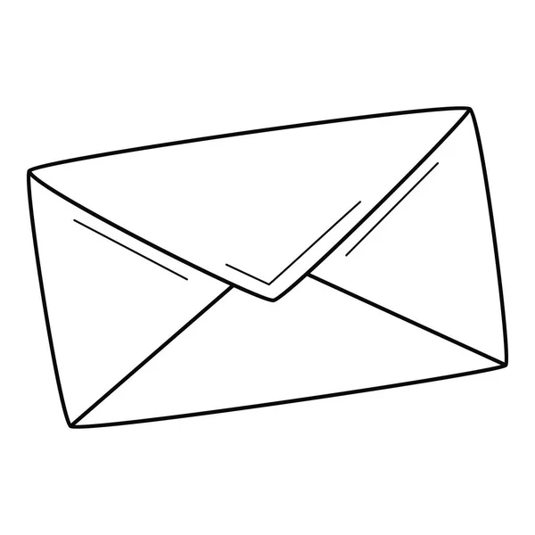 Een Gesloten Papieren Enveloppe Een Brief Correspondentie Een Bericht Lineair — Stockvector