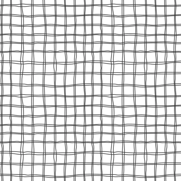 Nahtloses Muster Mit Einer Handgezeichneten Textur Karo Muster Doppelte Parallel — Stockvektor