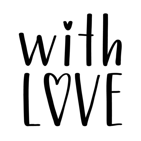 Sevgiyle Yazılmış Bir Söz Yazısı Sevgililer Günü Temalı Kelimeler Beyaz — Stok Vektör