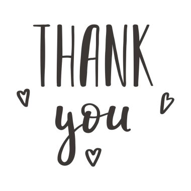 El yazısıyla yazılmış bir cümle. Teşekkürler. El yazısı. Kartpostallar, etiketler, etiketler için bir cümle. Beyaz arkaplanda siyah ve beyaz vektör silueti izole edildi