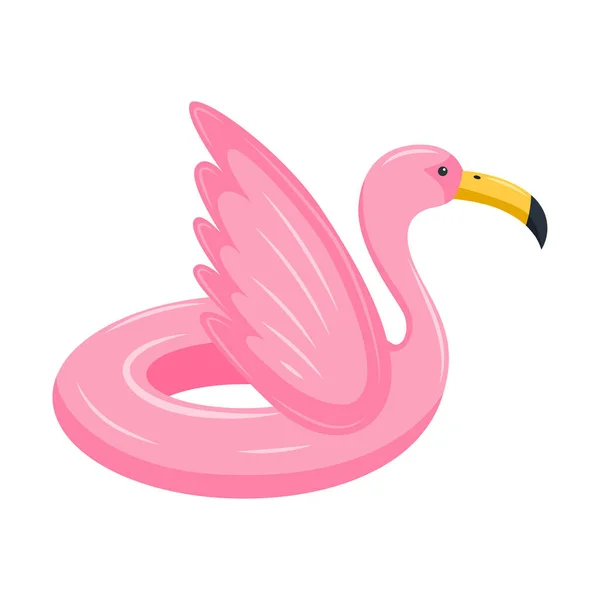 Uma Bóia Salva Vidas Forma Flamingo Rosa Com Asas Item — Vetor de Stock
