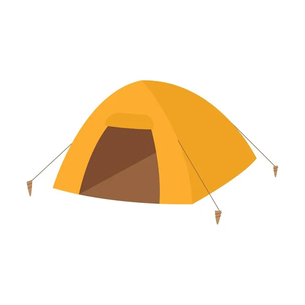Camping Tent Equipment Picnics Outdoor Recreation Travel Hiking Flat Vector — Stock Vector