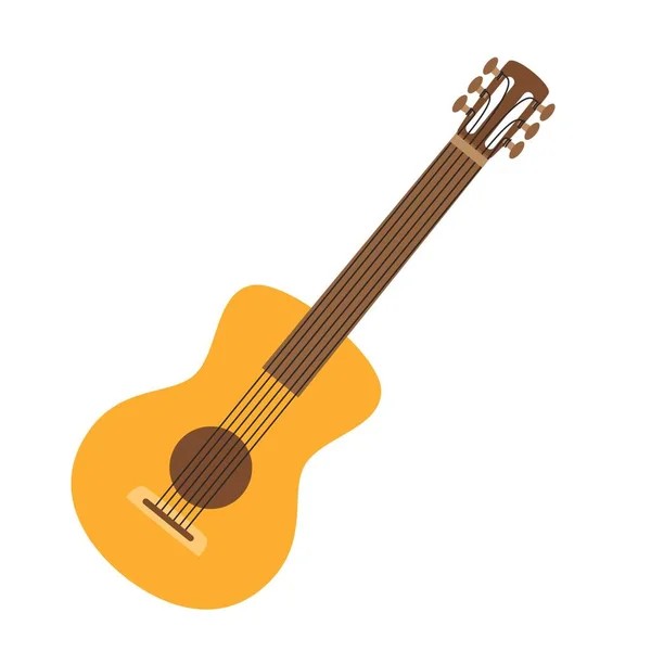 Uma Guitarra Clássica Seis Cordas Instrumento Musical Cordas Símbolo Caminhadas —  Vetores de Stock