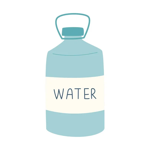 一大瓶水 大容量的液体罐 用于露营 汽车旅行 白色背景上孤立的平面矢量图 — 图库矢量图片