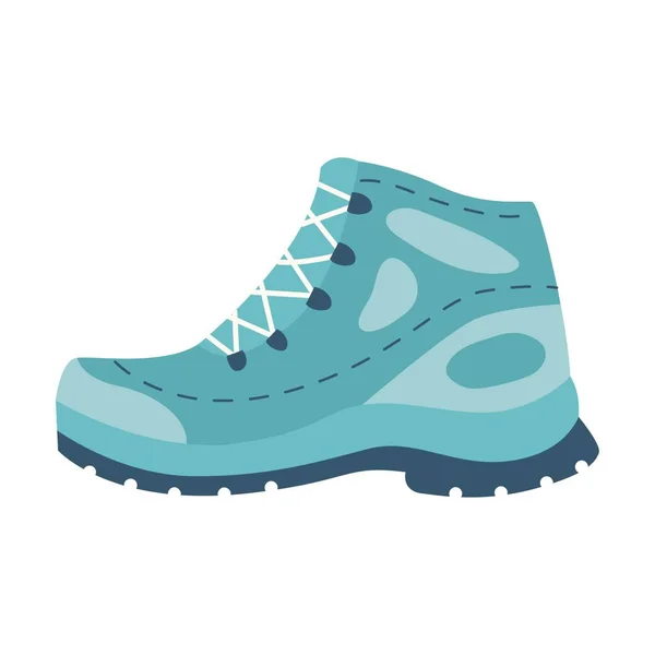 Chaussures Randonnée Une Chaussure Bleue Pour Les Voyages Touristiques Avec — Image vectorielle