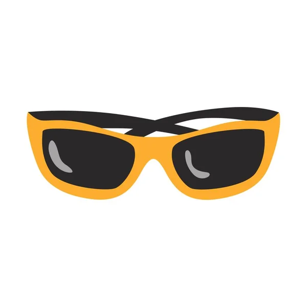 Solglasögon Med Gula Bågar Sommar Personlig Accessoar Vikta Solglasögon Utrustning — Stock vektor