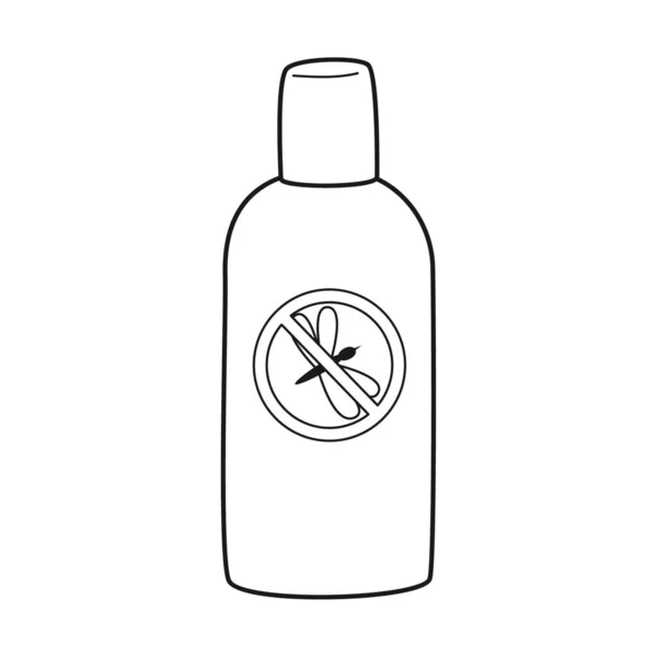 Repelente Mosquito Doodle Spray Bolso Com Mosquito Bloqueado Por Sinal — Vetor de Stock
