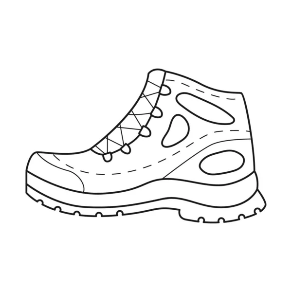 Doodle远足鞋 旅游鞋一种用于旅游的蓝色鞋子 鞋底上有特殊的胎面旅游 徒步旅行 运动的设备 — 图库矢量图片