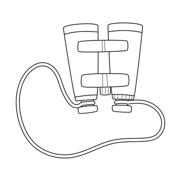 Binocolo Doodle Con Tracolla Collo Cintura Toracica Binoculare Dispositivo Ottico — Vettoriale Stock