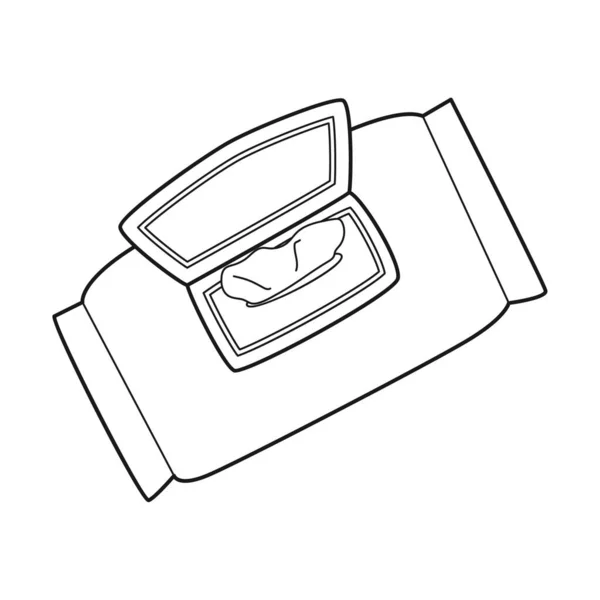 Kritzeln Eine Offene Packung Feuchter Stoff Oder Papierservietten Hygieneartikel Für — Stockvektor