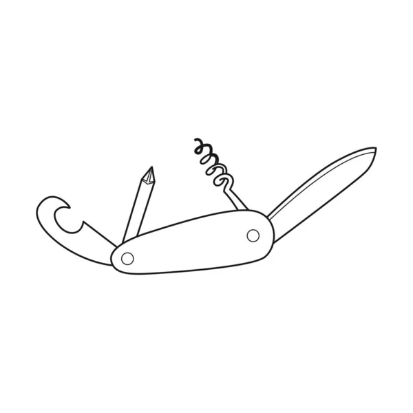 Doodle Couteau Suisse Multioutil Couteau Poche Multifonctionnel Équipements Pour Pêche — Image vectorielle