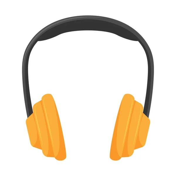 大きな耳パッド付きのプロのスタジオの耳の上のヘッドフォン ポッドキャスト オンライン学習 音楽を聴くための機器 白い背景に隔離されたフラットベクトルイラスト — ストックベクタ
