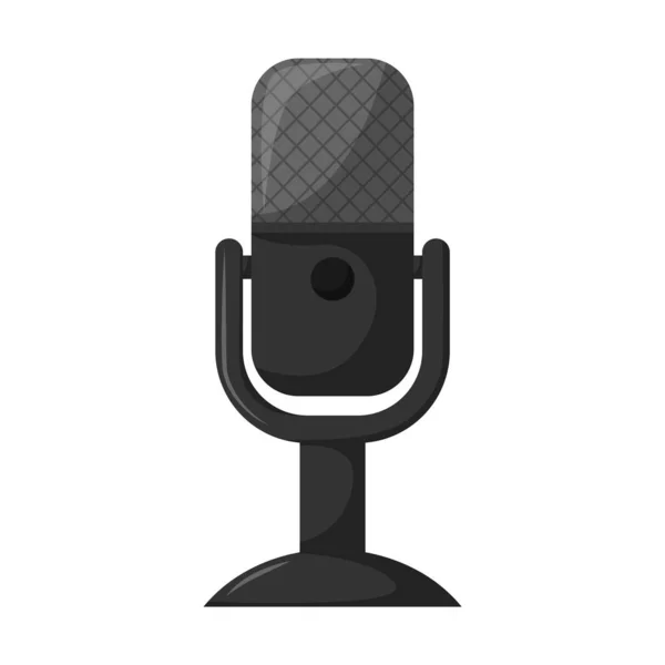 Professionelles Studiomikrofon Stand Musikalische Audiogeräte Für Podcasting Singen Flache Vektordarstellung — Stockvektor