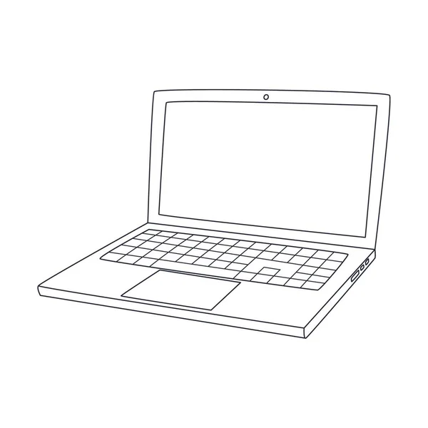 Otwarty Laptop Pustym Ekranem Urządzenie Elektroniczne Pustą Przestrzenią Tekst Nakreśl — Wektor stockowy