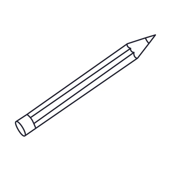 Ein Einfacher Holzstift Mit Radiergummi Stationäre Bürobedarf Skizze Doodle Schwarz — Stockvektor