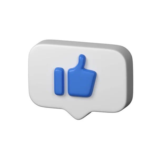 Speech Bubble Blue Gesture Thumb White Symbol Social Media Modern — Stock Photo, Image
