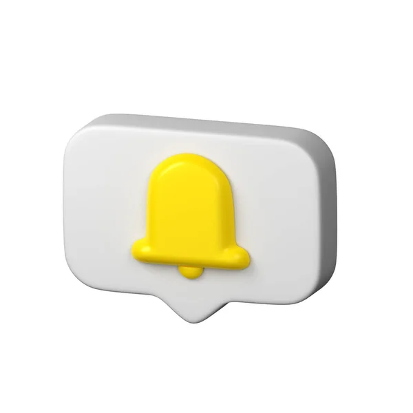 Bubble Yellow Bell Notification Symbol White 에서의 알림의 대한민국의 제303 — 스톡 사진