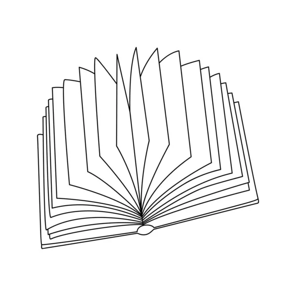 Décrivez Livre Ouvert Doodle Symbole Apprentissage Éducation Littérature Lecture Illustration — Image vectorielle