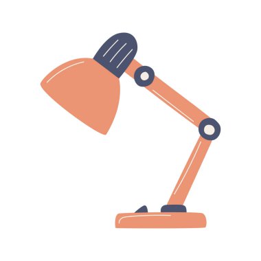 Masa lambası. Elektrikli ışıklandırma cihazı. Beyaz arkaplanda izole edilmiş düz çizgi film vektör çizimi