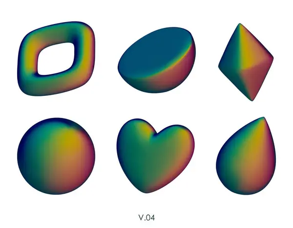 Реалистичный Рендеринг Геометрических Фигур Matte Green Design Elements Красочные Векторные — стоковый вектор