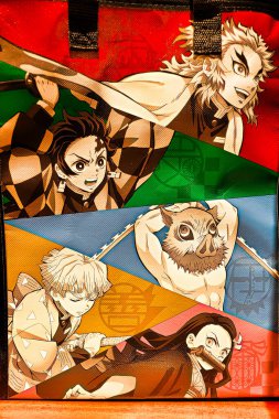 OSAKA, JAPAN - Nov 5,2021: Demon Slayer( Kimetsu no Yaiba ) XR RIDE goods store at Universal Studios JAPAN.Seasonal Limited attraction.Japan Only