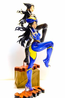 Osaka, Japonya - 12 Nisan 2023: X-Men MARVEL COMIC karakteri WOLVERINE (LAURA KINNEY). Model Kotobukiya Japonya 'dan Bishoujo koleksiyonundan.. 