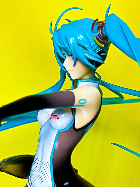 stock image OSAKA,JAPAN - June 26, 2023 : Display of HATSUNE MIKU the Racing Miku 2011 Version Figure.