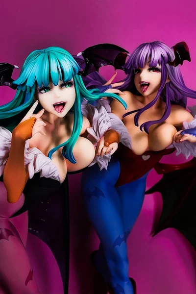 stock image OSAKA,JAPAN - JULY 17, 2023 : The Vampire Savior Morrigan Aensland fantasy action figure from CAPCOM video games maker. Figure is from the Bishoujo collection from Kotobukiya Japan