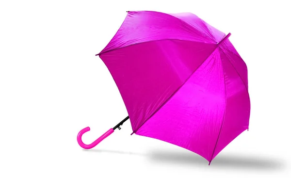 Paraguas Color Púrpura Violeta Con Asa Aislado Sobre Fondo Blanco — Foto de Stock