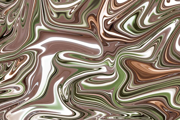 Abstrakt Marmor Vågor Akryl Bakgrund Grön Brun Marmorering Konsistens Krusning — Stockfoto