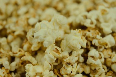 Popcorn as a detailed and close up shot. Selective focus