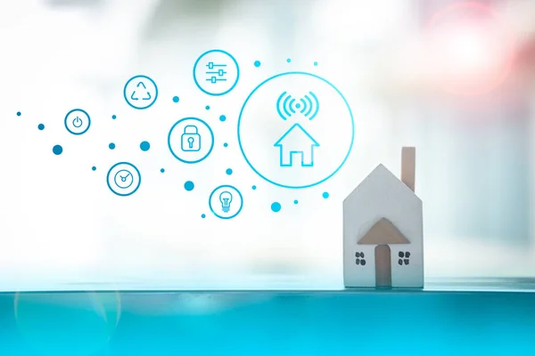 Smart home and intelligent house concept. Ai and Internet of Things technology, network systems, control systems and smart home device systems.