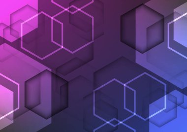 Altıgen geometrik teknoloji soyut arka plan. Çevrimiçi ve gelecekçi internet konsepti için sinyal bağlantısı grafiği.