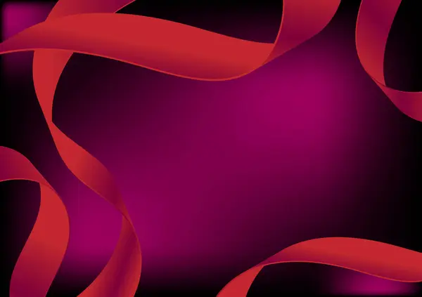 Couleur Rouge Ruban Bouclé Tombant Illustration Vectorielle — Image vectorielle