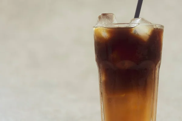 Minuman Menyegarkan Dengan Kopi Dan Jus Jeruk Ruang Untuk Teks — Stok Foto