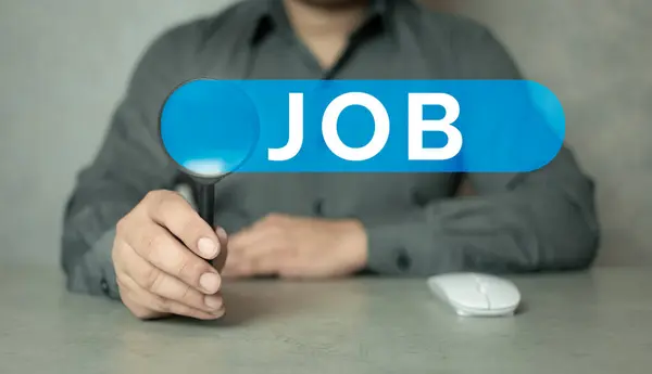 Selektiva Nya Rekryteringssajter Arbetslöshetssökandet Efter Jobbintervju Hitta Din Karriär Koncept — Stockfoto