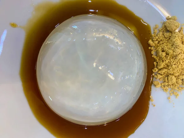 Mochi Dessert Water Druppel Vorm Bovenaanzicht — Stockfoto