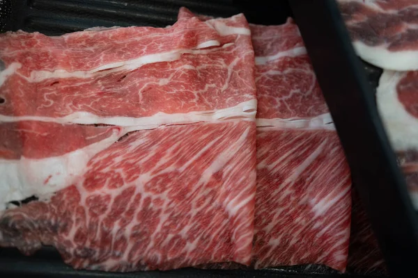 Shabu Shabu restoranları için yüksek kalite sığır eti, wagyu bifteği ve güveç..