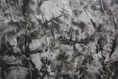 Boya fırçası darbesinin beton duvar arka planı çimento desenli beyaz ve siyah veya taş. Somut doku